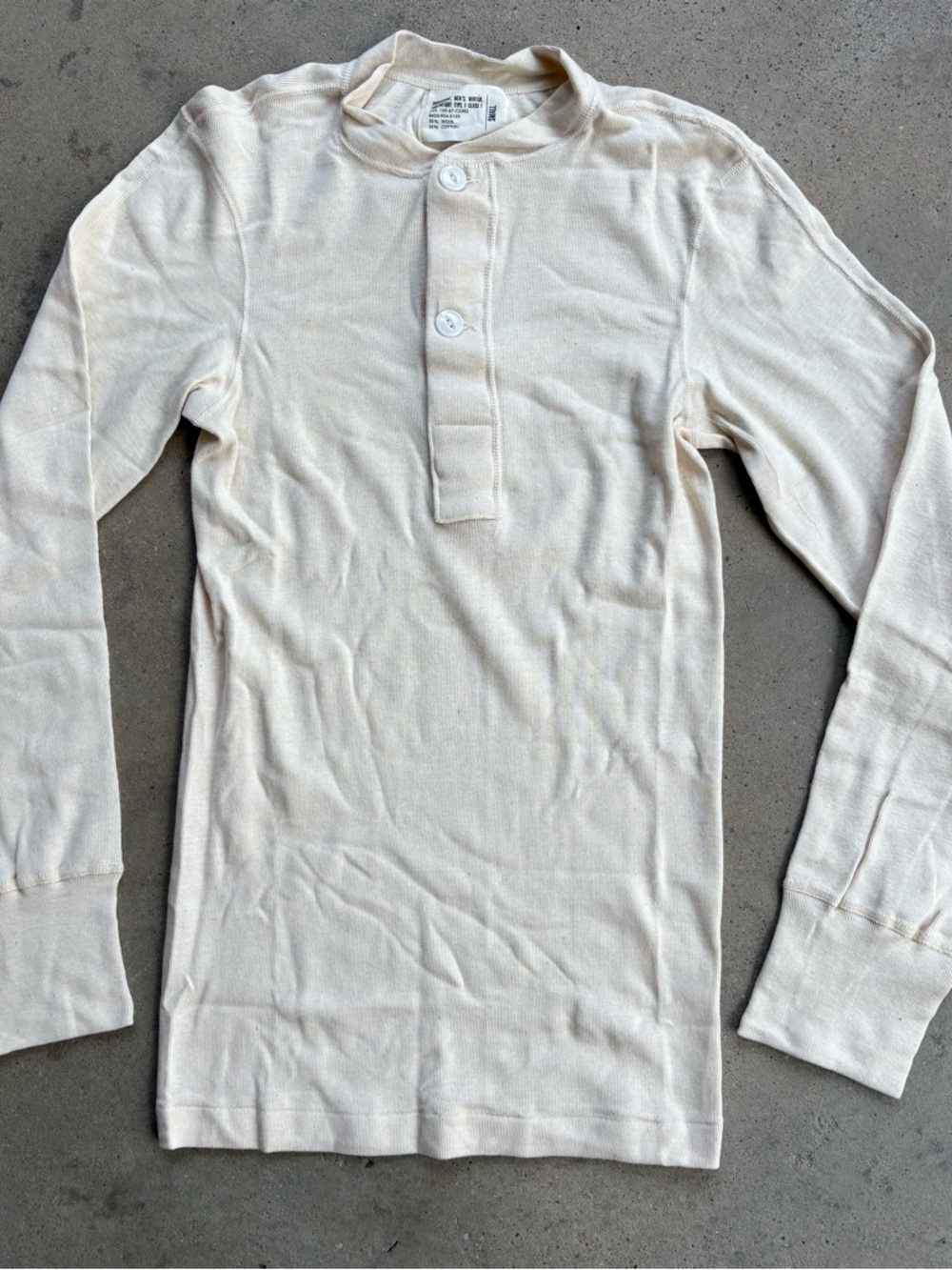 Undershirt Men's Winter Lightweight Type 1 Class 1 Small 50% Wool 50% Cotton